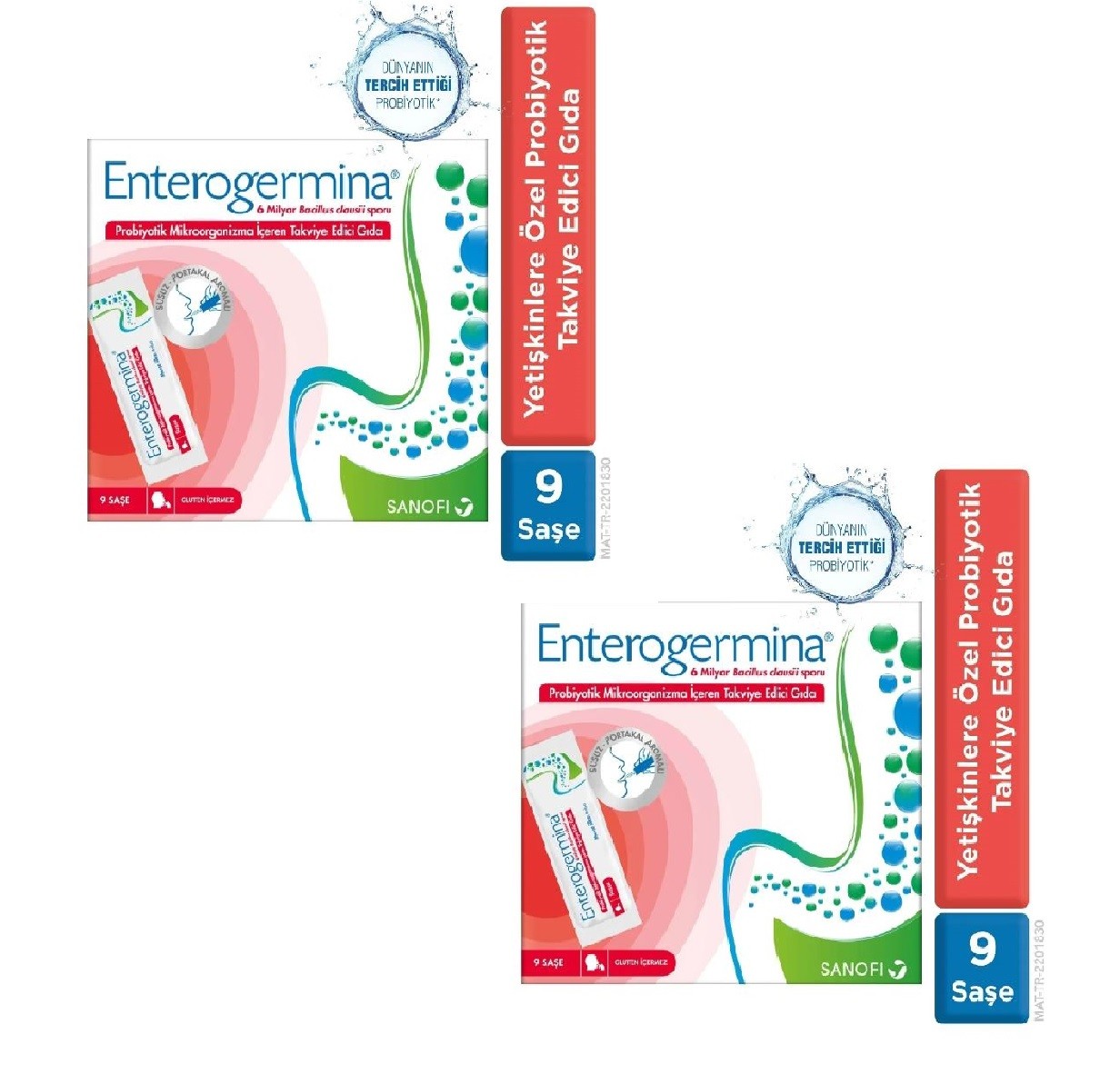 Enterogermina Probiyotik  İçeren Takviye Edici Gıda (6 Milyar) 9 Şase 2 kutu