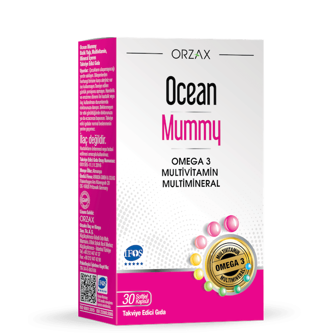 Orzax Ocean Mummy 30 Kapsül (doğum sonrası ve emzirme döneminde enerji veren ve halsizliği gideren bir takviye)