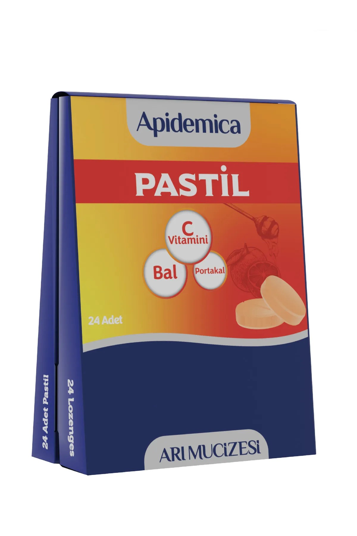 Apidemica Portakal Bal ve C Vitaminli 24'lü Pastil SKT 31/12/24