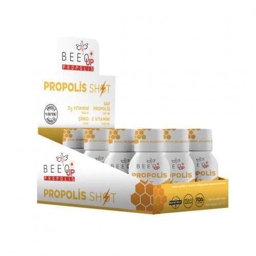 Bee'O Up Propolis, Çinko, D3+C Vitamini Shot Tek kullanımlık 50 ml