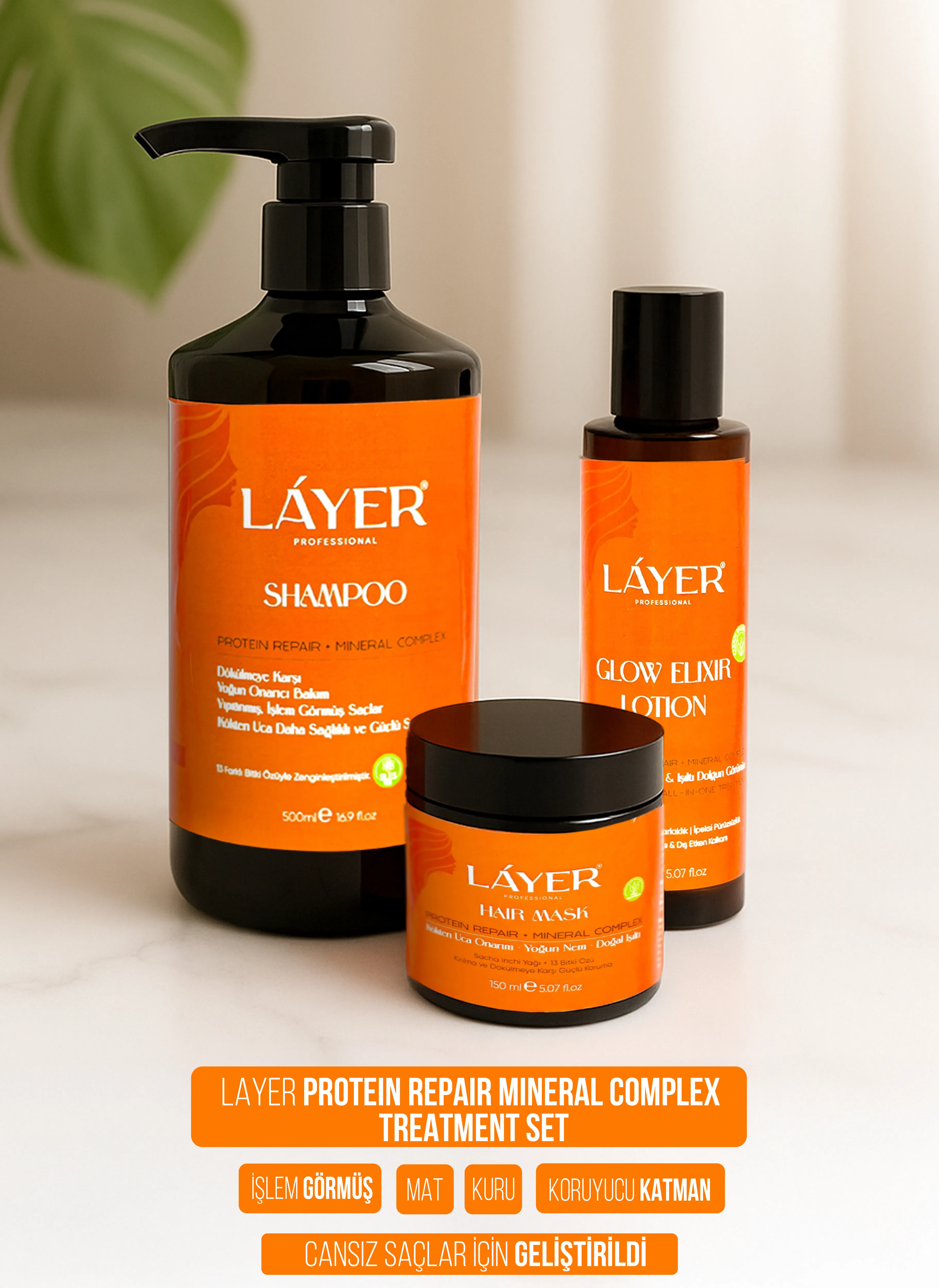 Layer Protein Repair Mineral Complex 3 ' lü Bakım Seti - onarıcı bakım