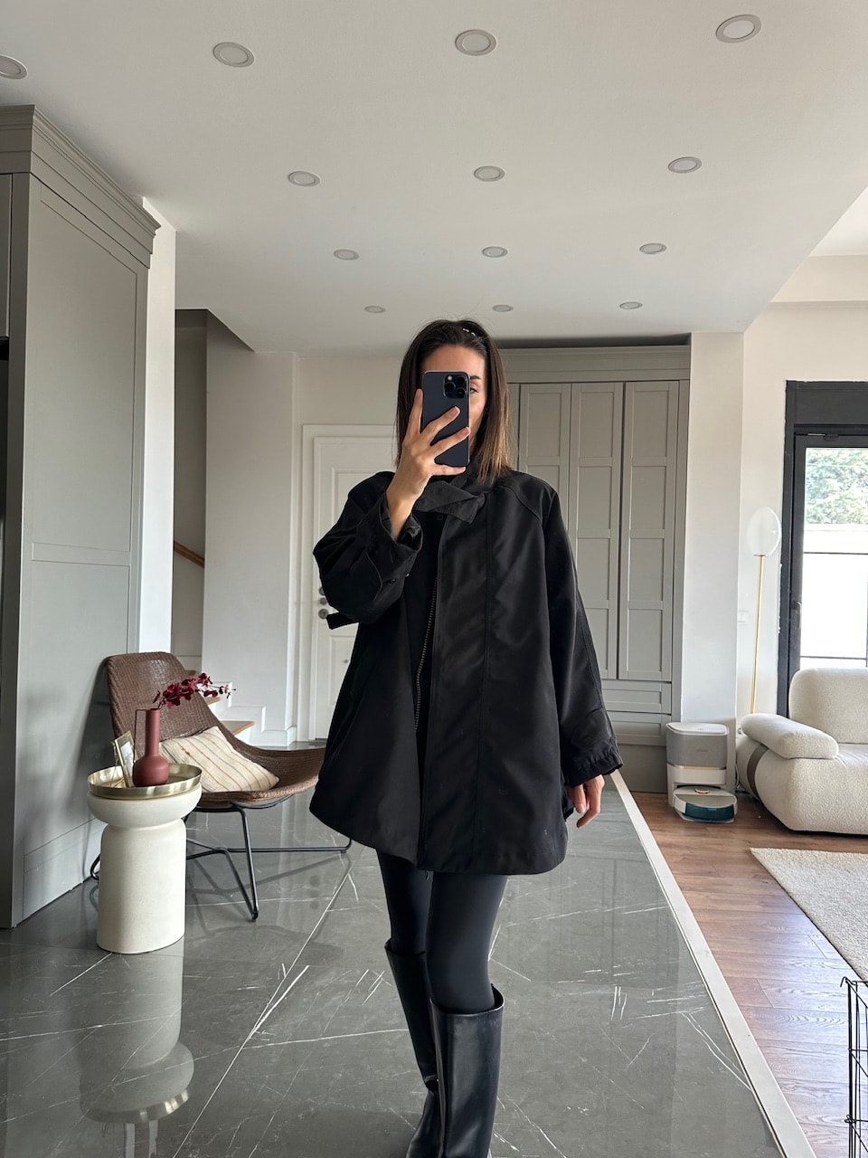 Panço Model Trençkot - Siyah