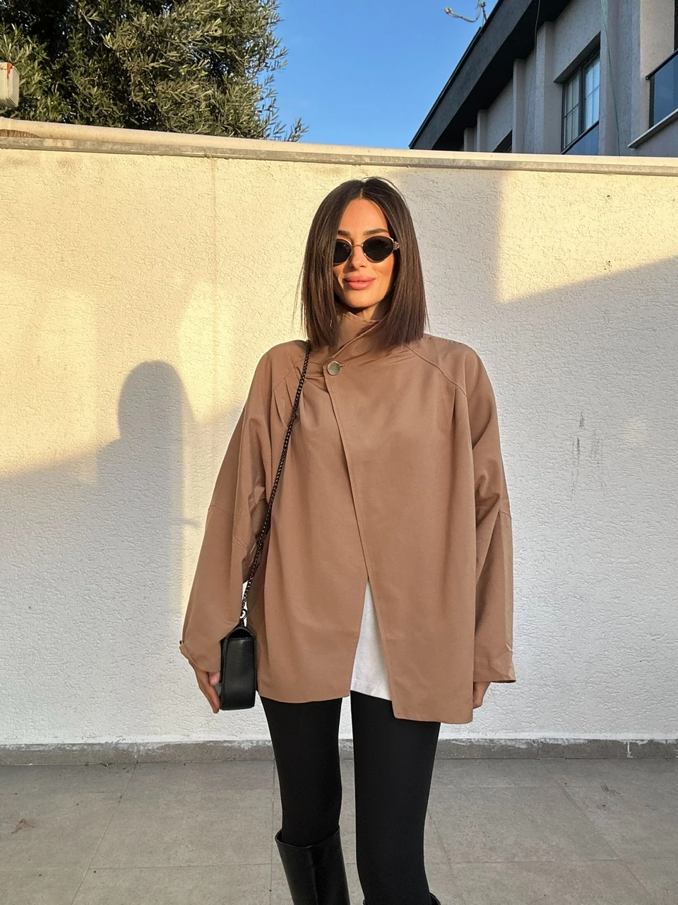 Oversize Kısa Trençkot