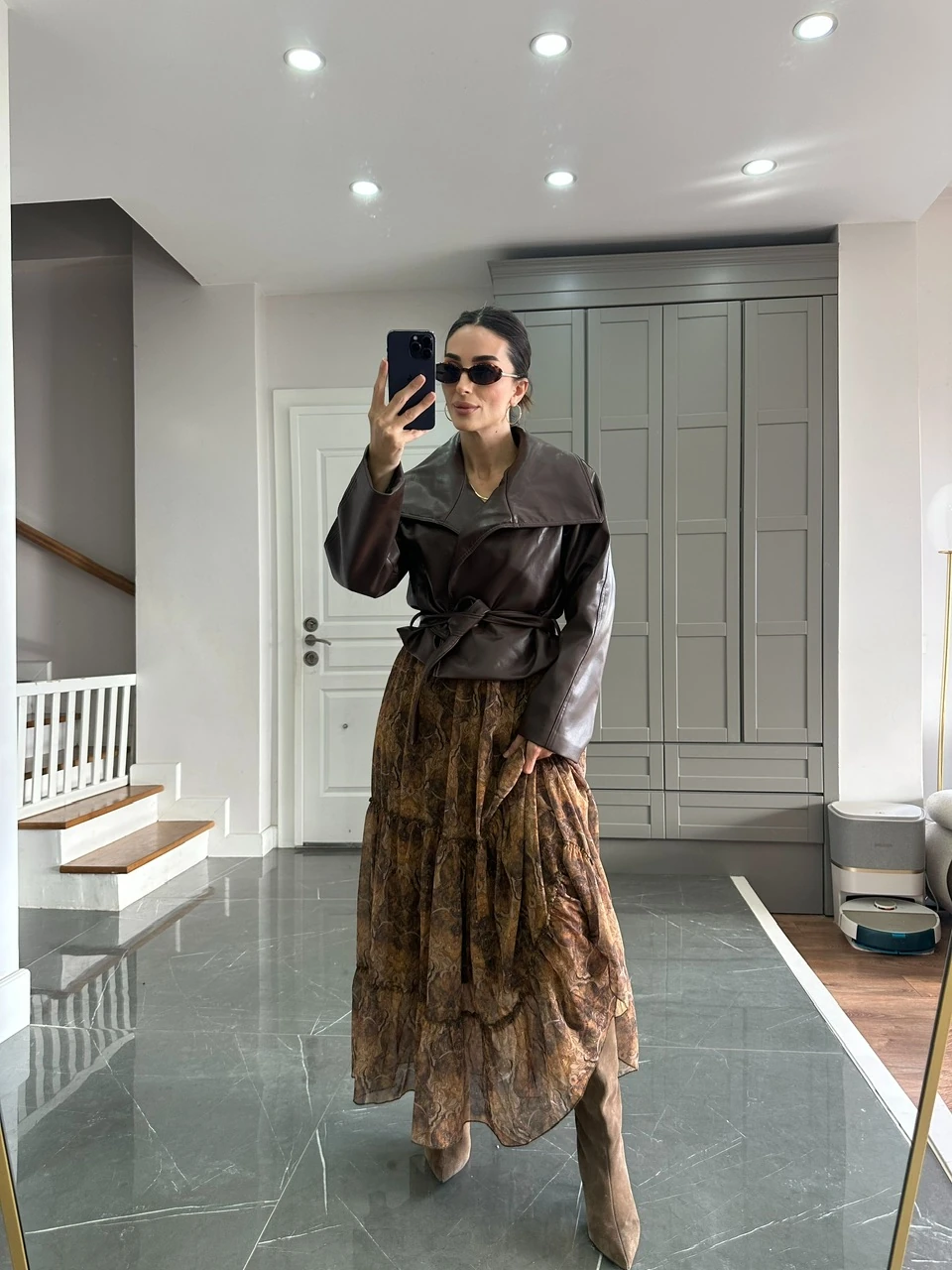 Şifon Beli Lastikli Etek