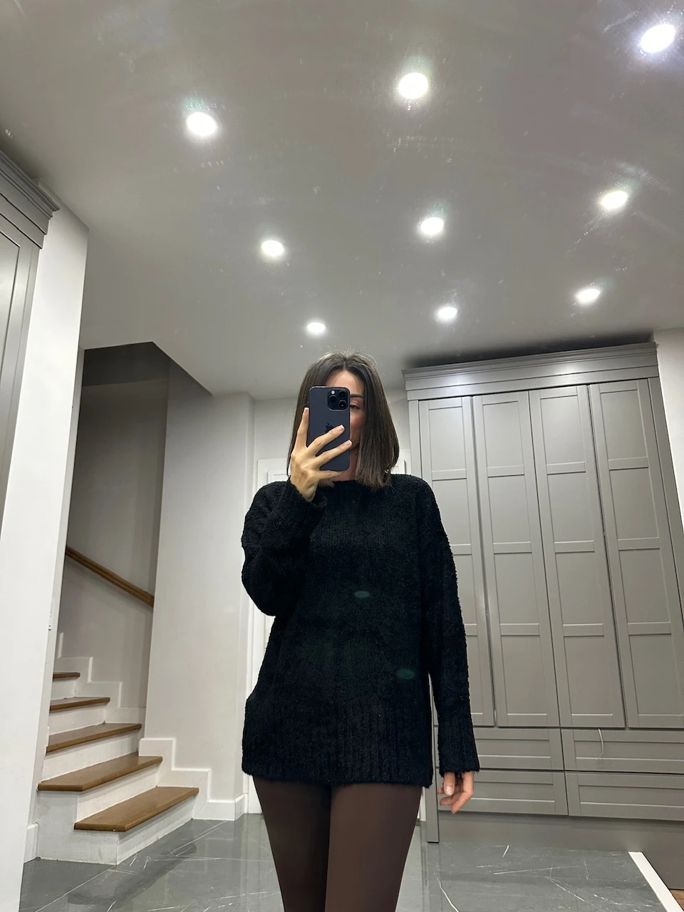 4531 Bisiklet Yaka Triko - Siyah