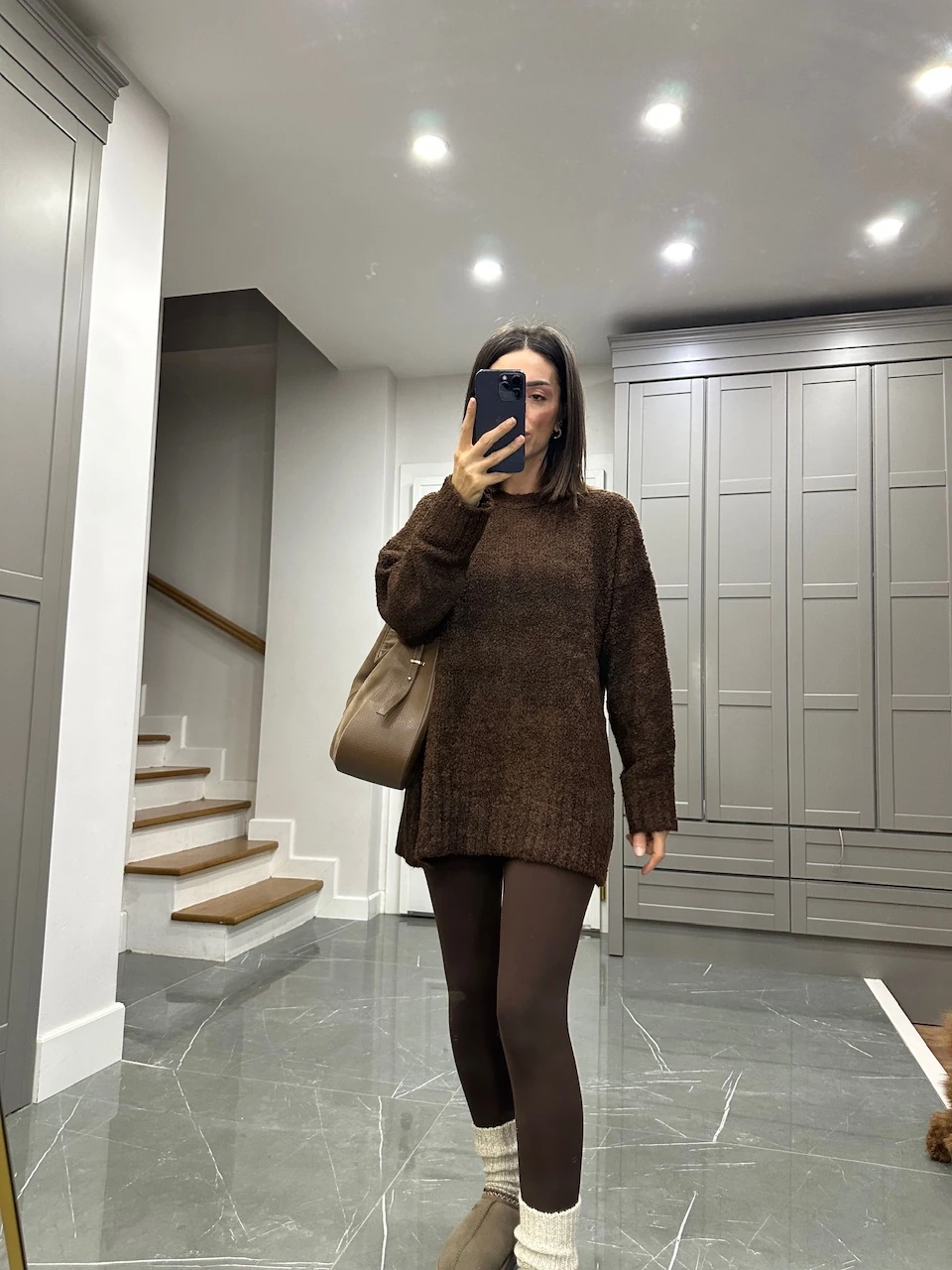 4531 Bisiklet Yaka Triko - Kahve