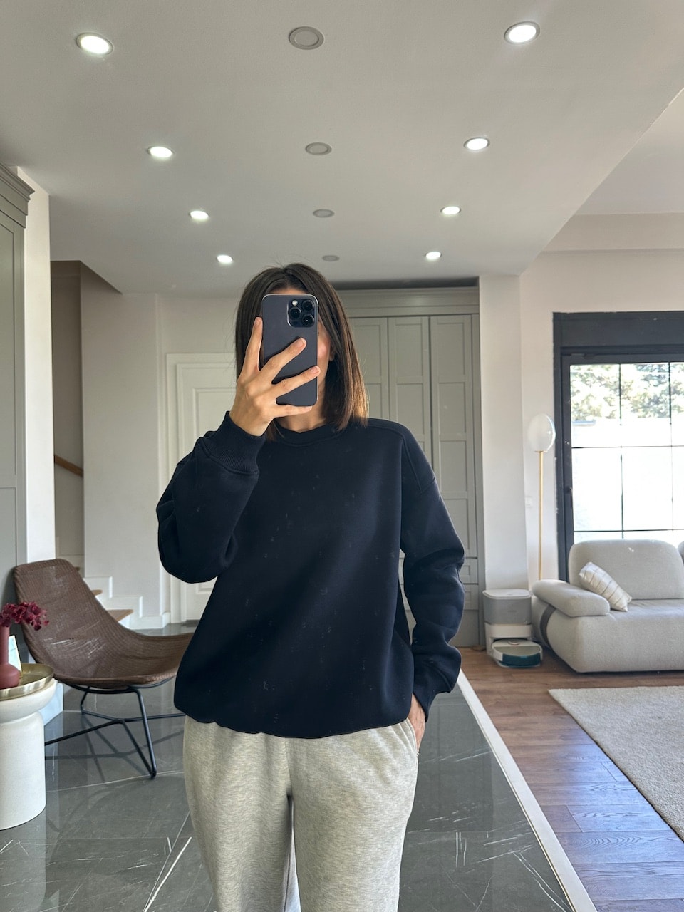 Venüs Şardonlu Sweat - Lacivert