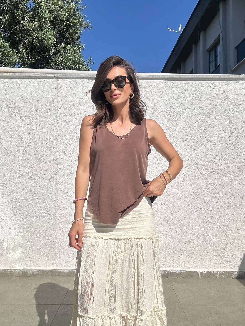 Modal Kumaş Atlet - Kahve