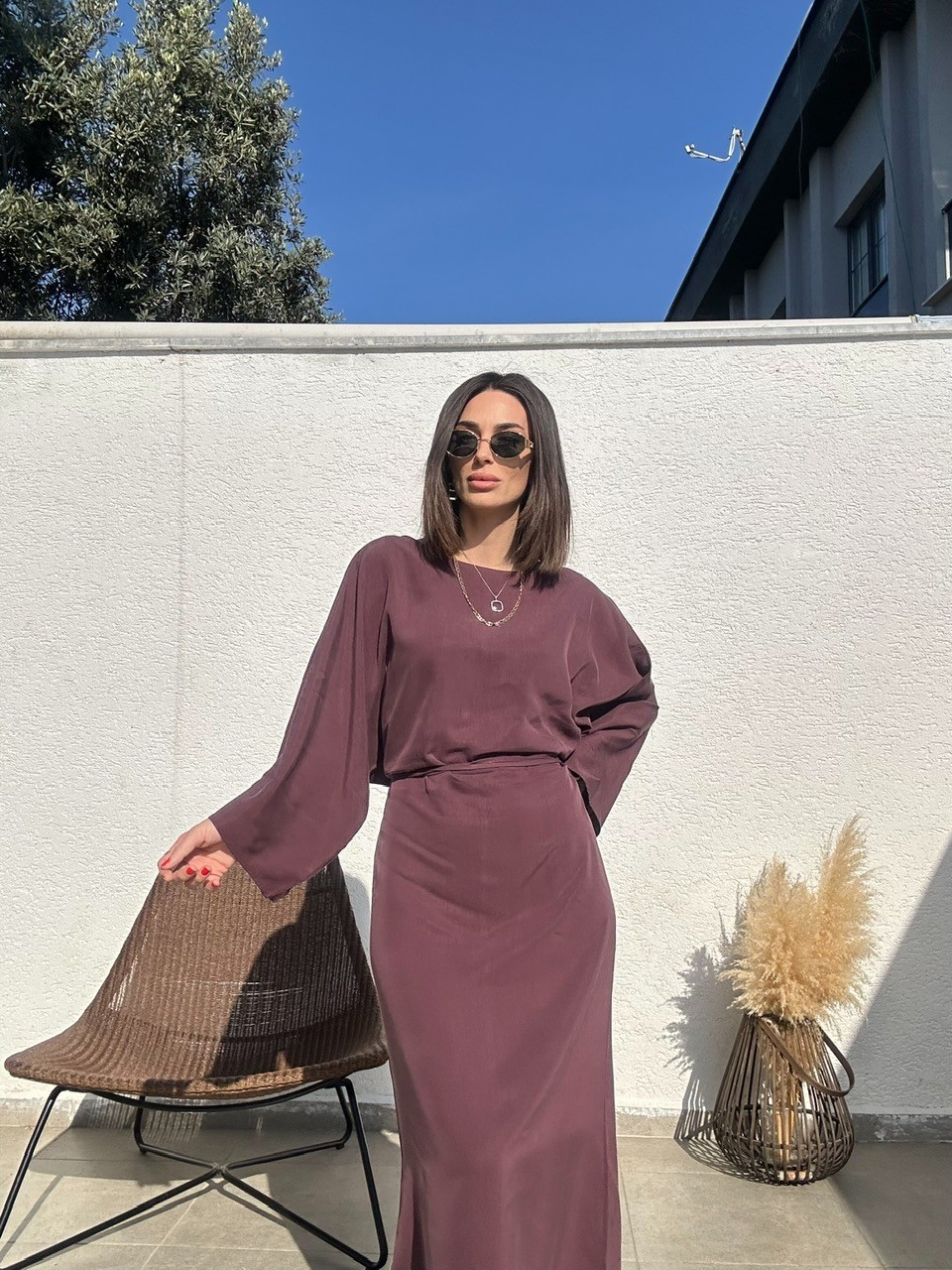 Yarasa Kol Tensel Elbise