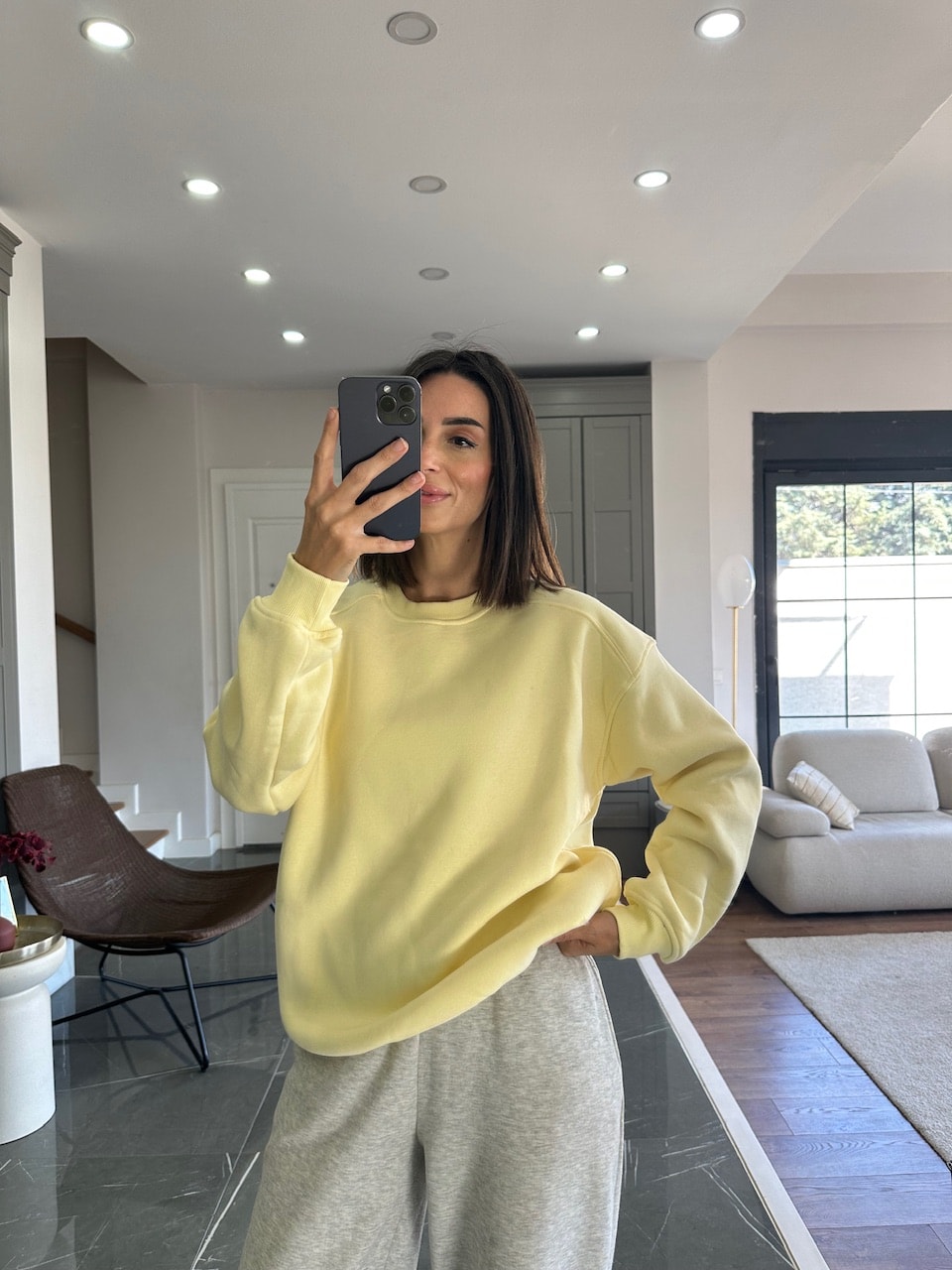 Venüs Şardonlu Sweat - Sarı