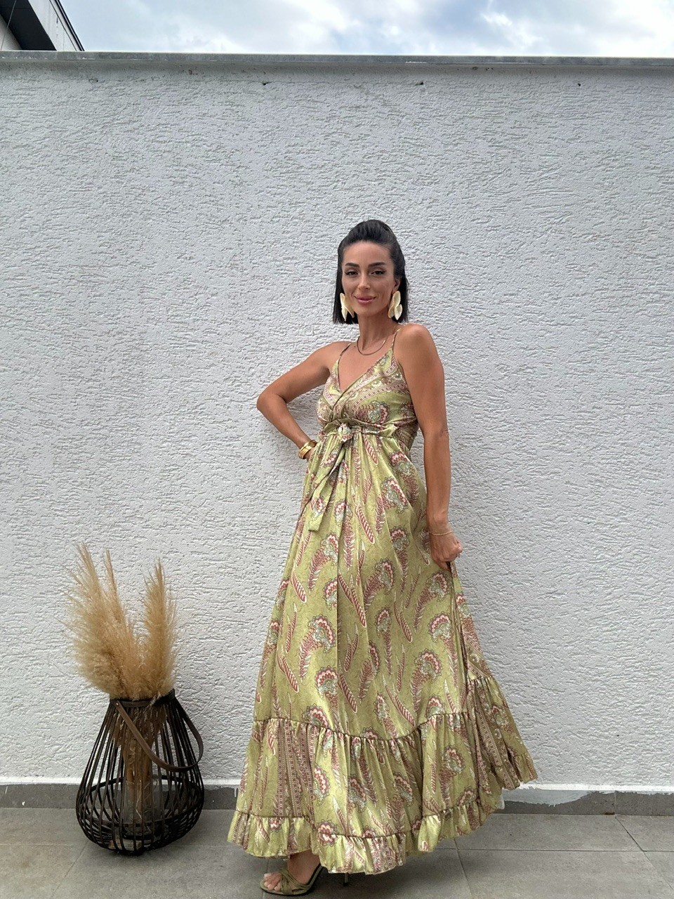 Maxi Boy Saten Elbise 
