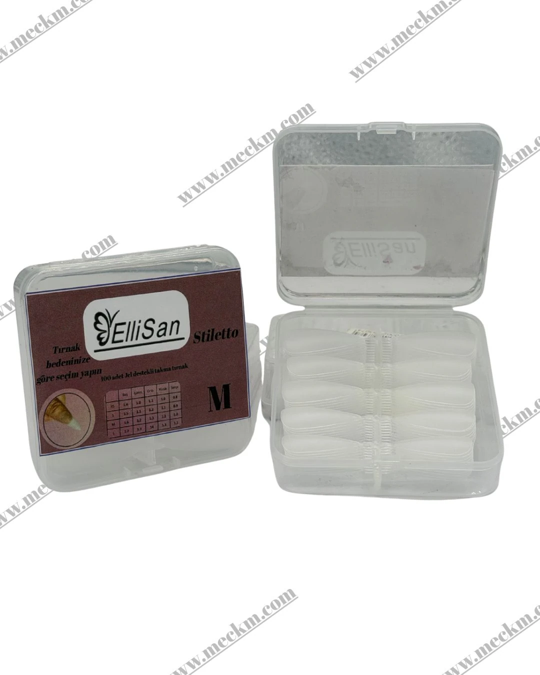 ELLİSAN JEL DESTEKLİ STİLETTO ŞEKLİNDE TAKMA TIRNAK M 100 ADET