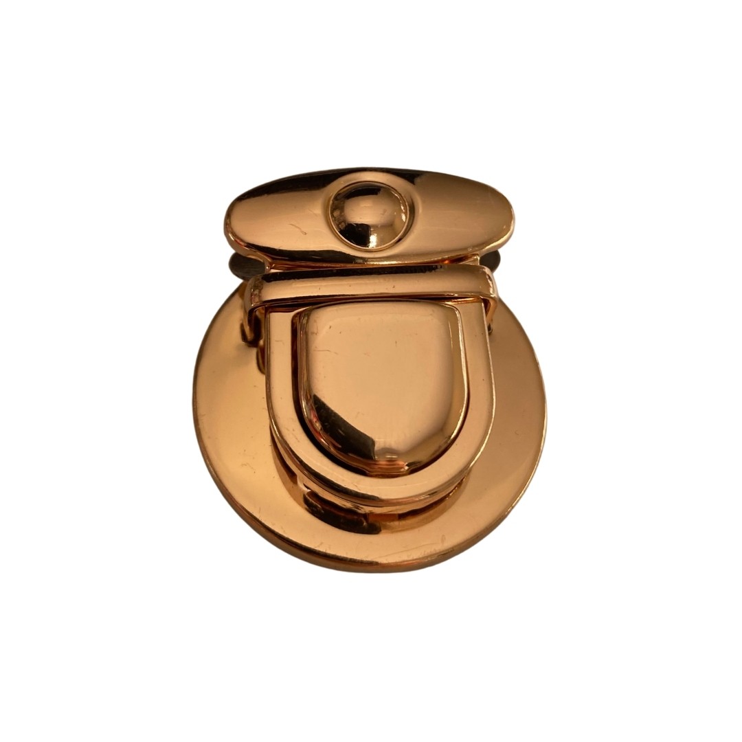 Oval Metal Çanta Kilidi - Altın image