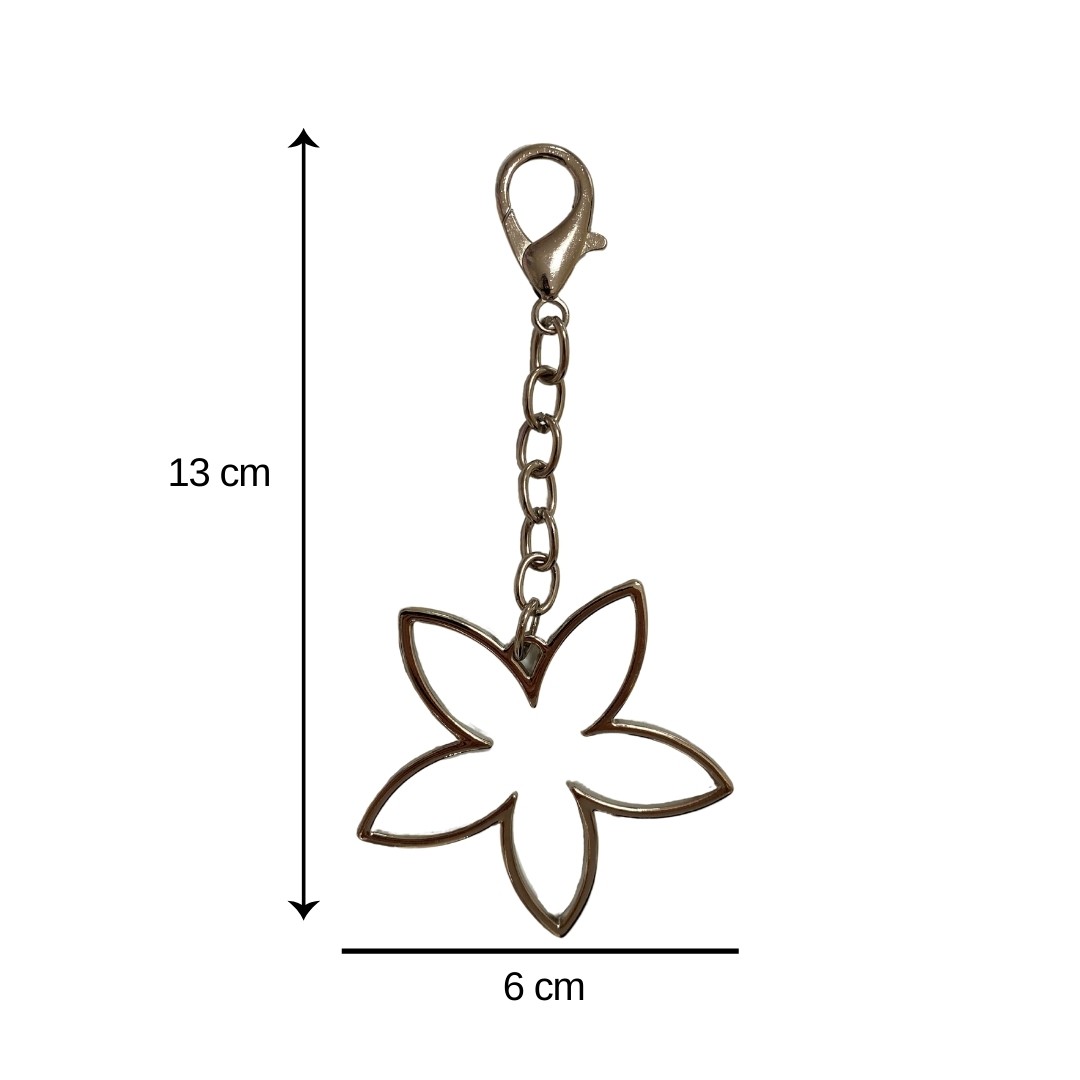 Çanta Süsü Çiçek Model - Gümüş Rengi image