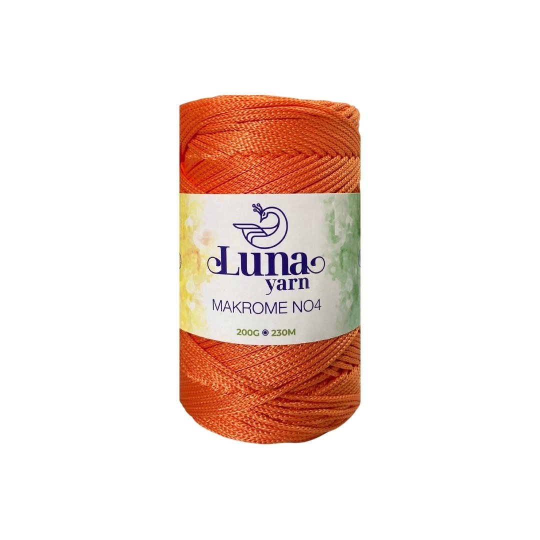 Luna Polyester Makrome El Örgü İpi - Turuncu image