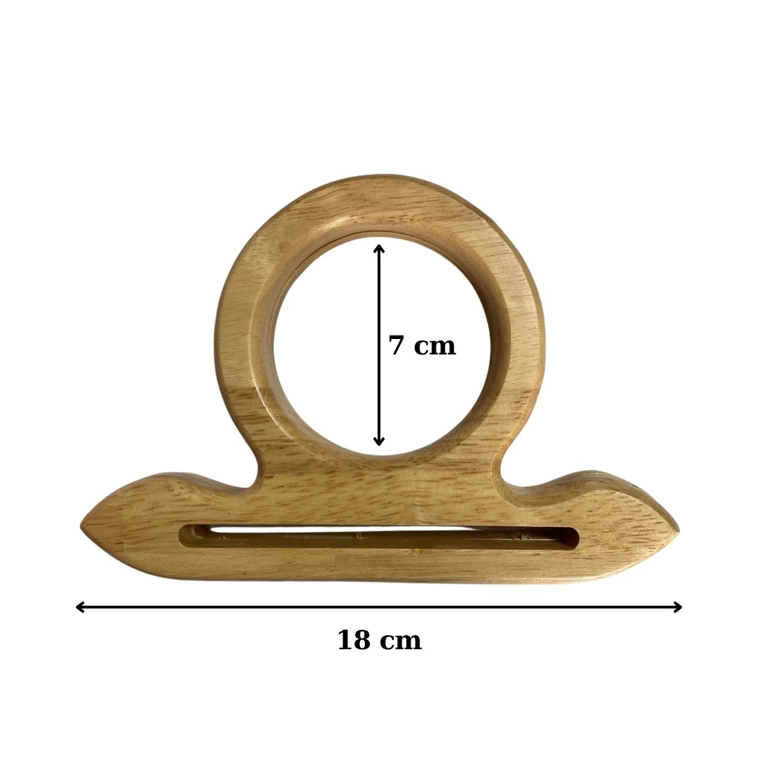 Ahşap Çanta Sapı Yuvarlak Model - Krem Rengi image