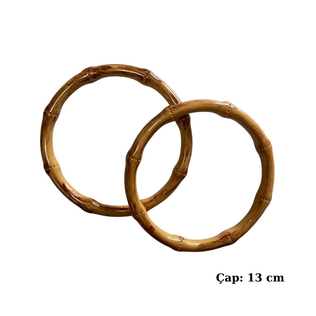 Bambu Görünümlü Yuvarlak Çanta Sapı - Büyük image