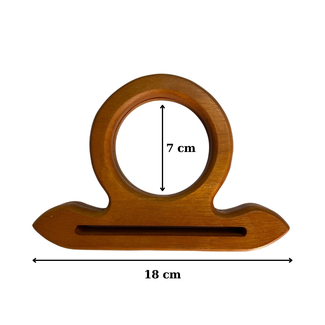 Ahşap Çanta Sapı Yuvarlak Model - Taba image