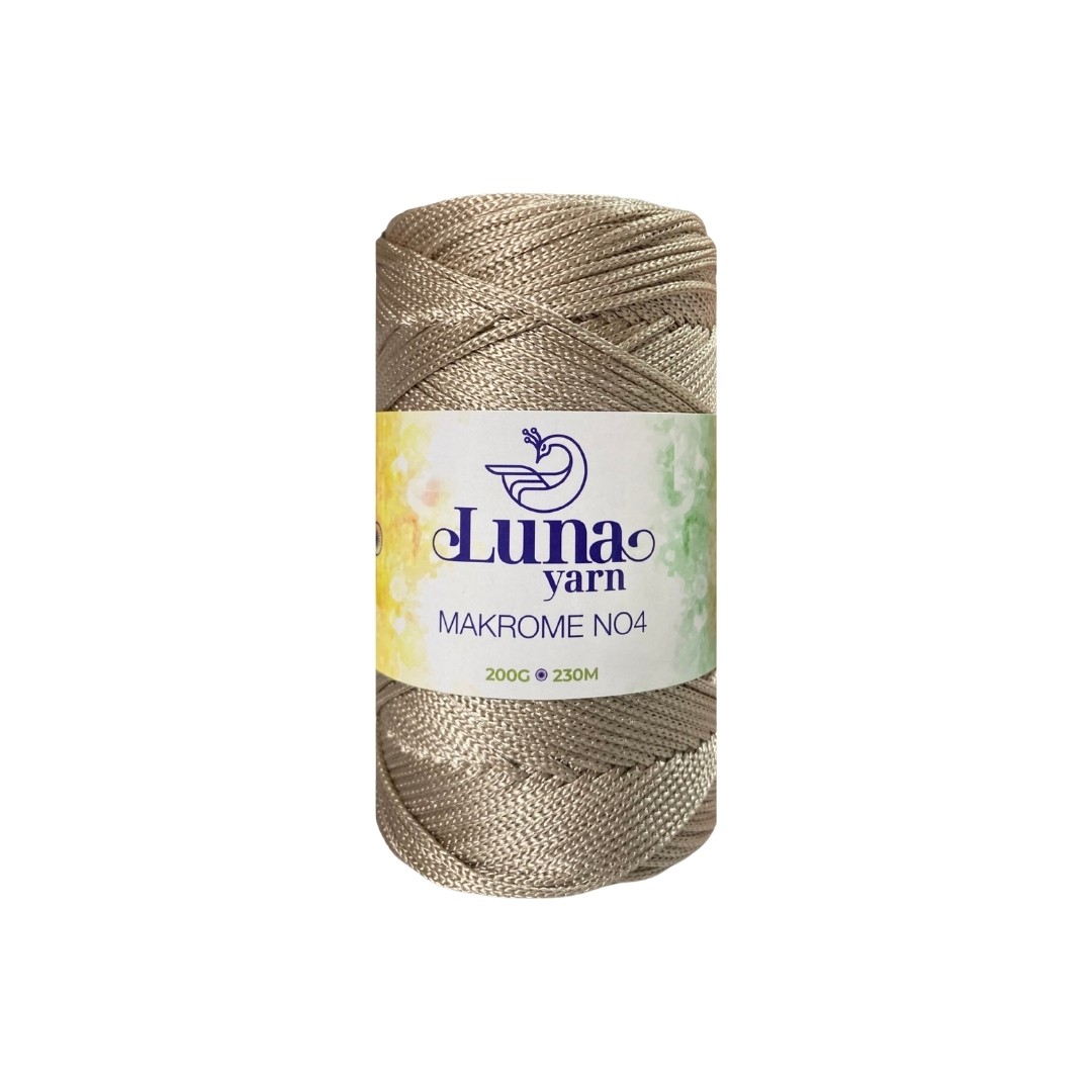 Luna Polyester Makrome El Örgü İpi - Açık Bej image