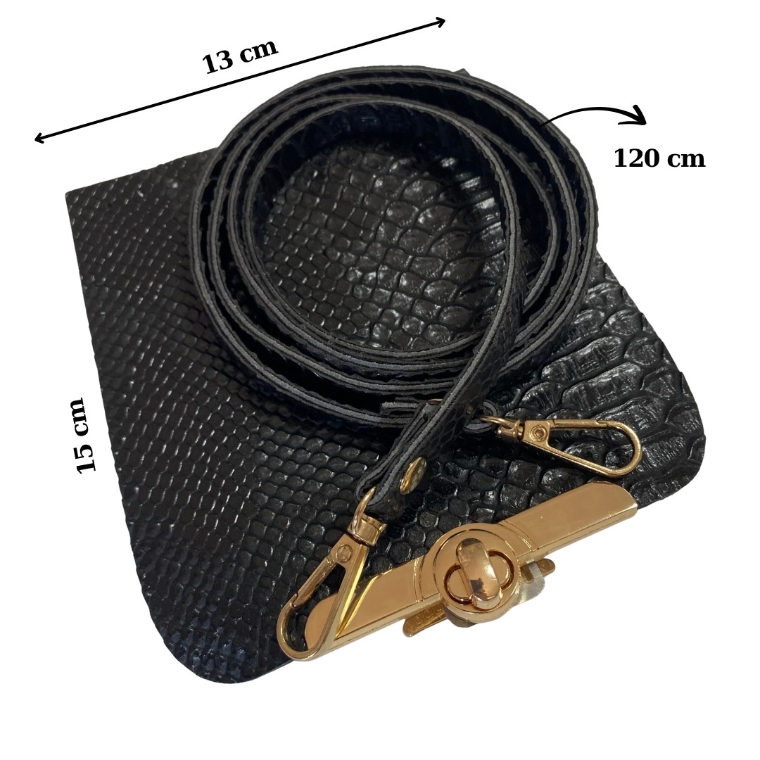 Desenli Mini Bag Çanta Kiti  - Siyah image