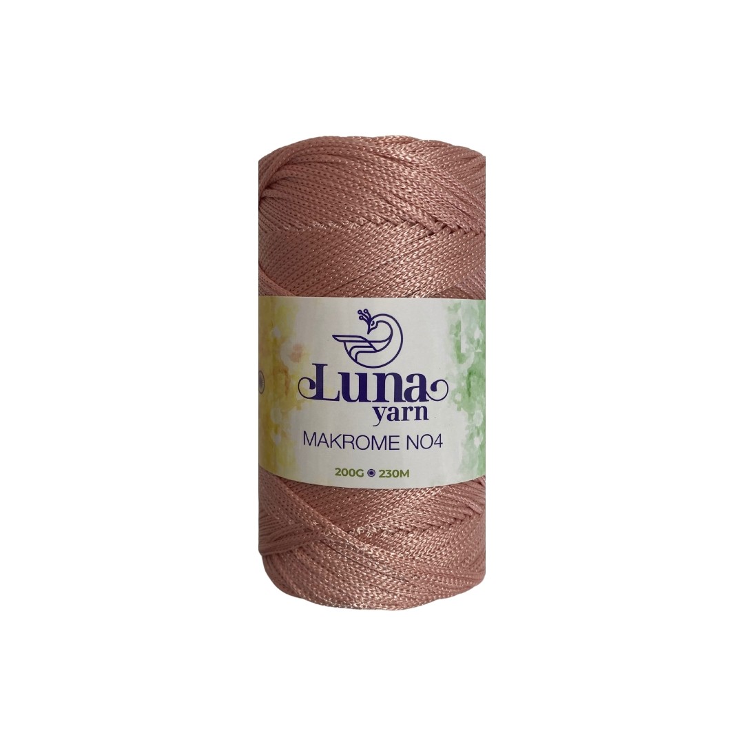 Luna Polyester Makrome El Örgü İpi - Pudra Pembe image