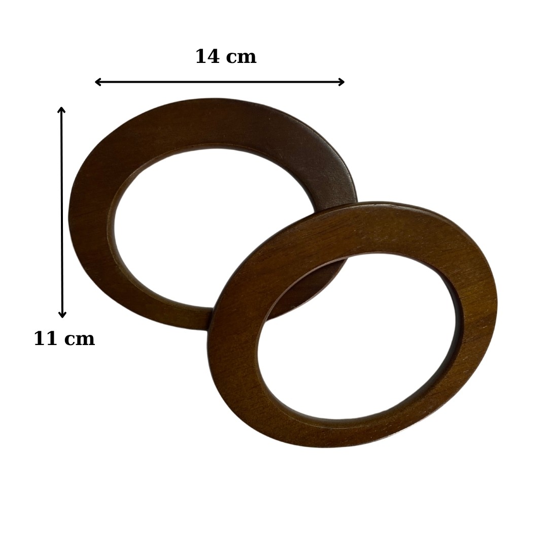 Oval Ahşap Çanta Sapı - 3 image