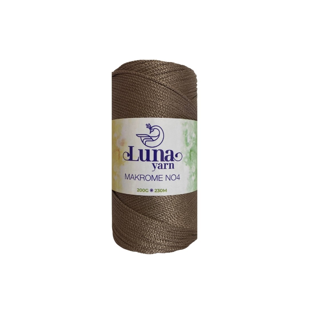 Luna Polyester Makrome El Örgü İpi - Koyu Bej image