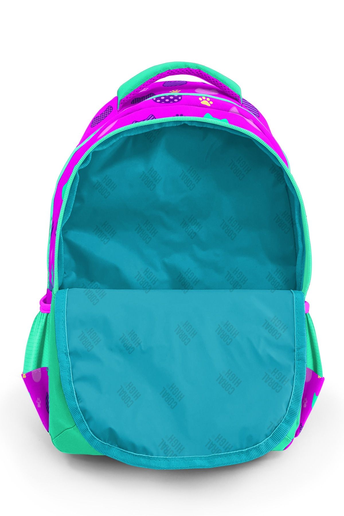 Kids Pembe-su Yeşili Üç Bölmeli Okul Çantası 23490
