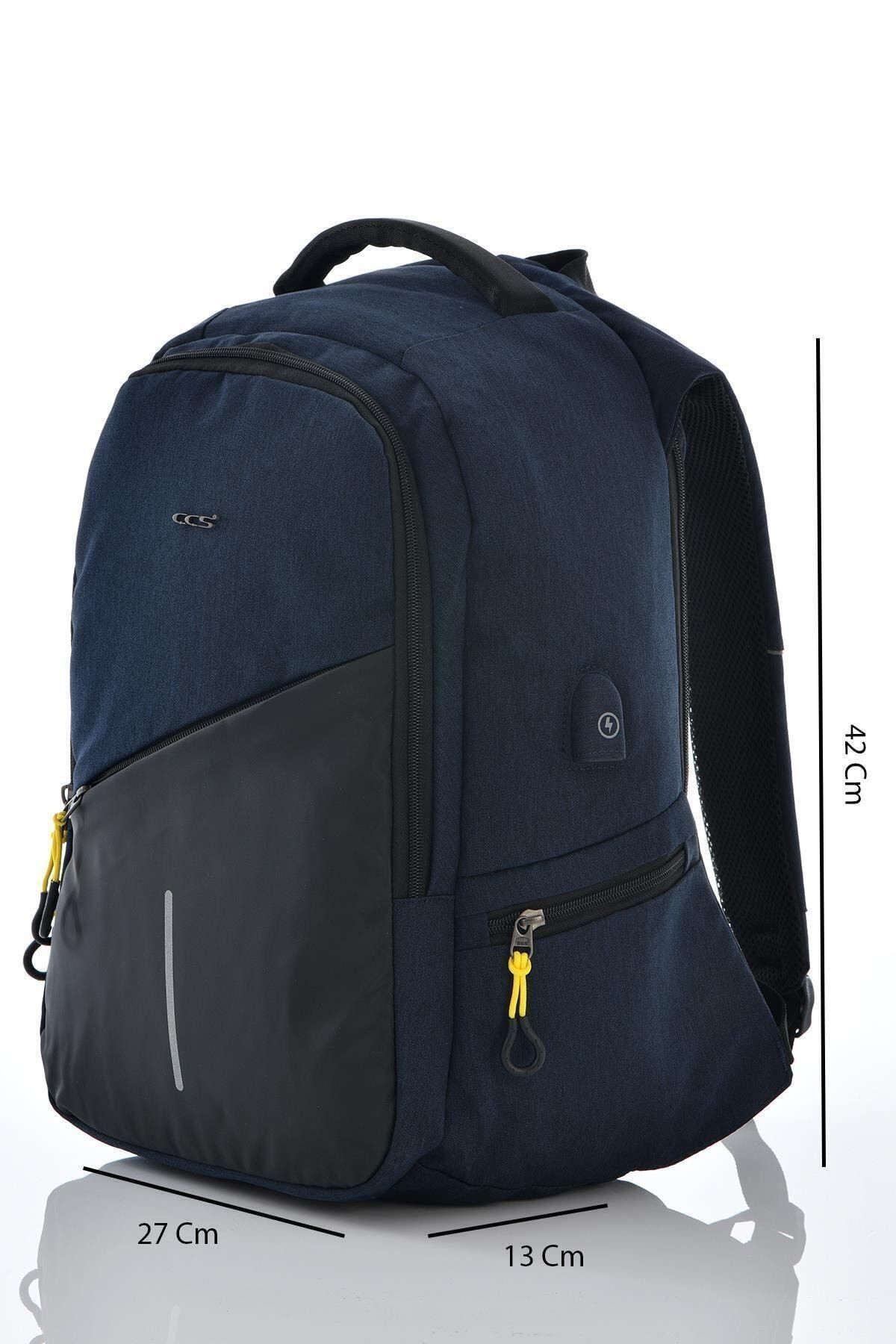 Unisex Lacivert Laptop Bölmeli Sırt Çantası 51259