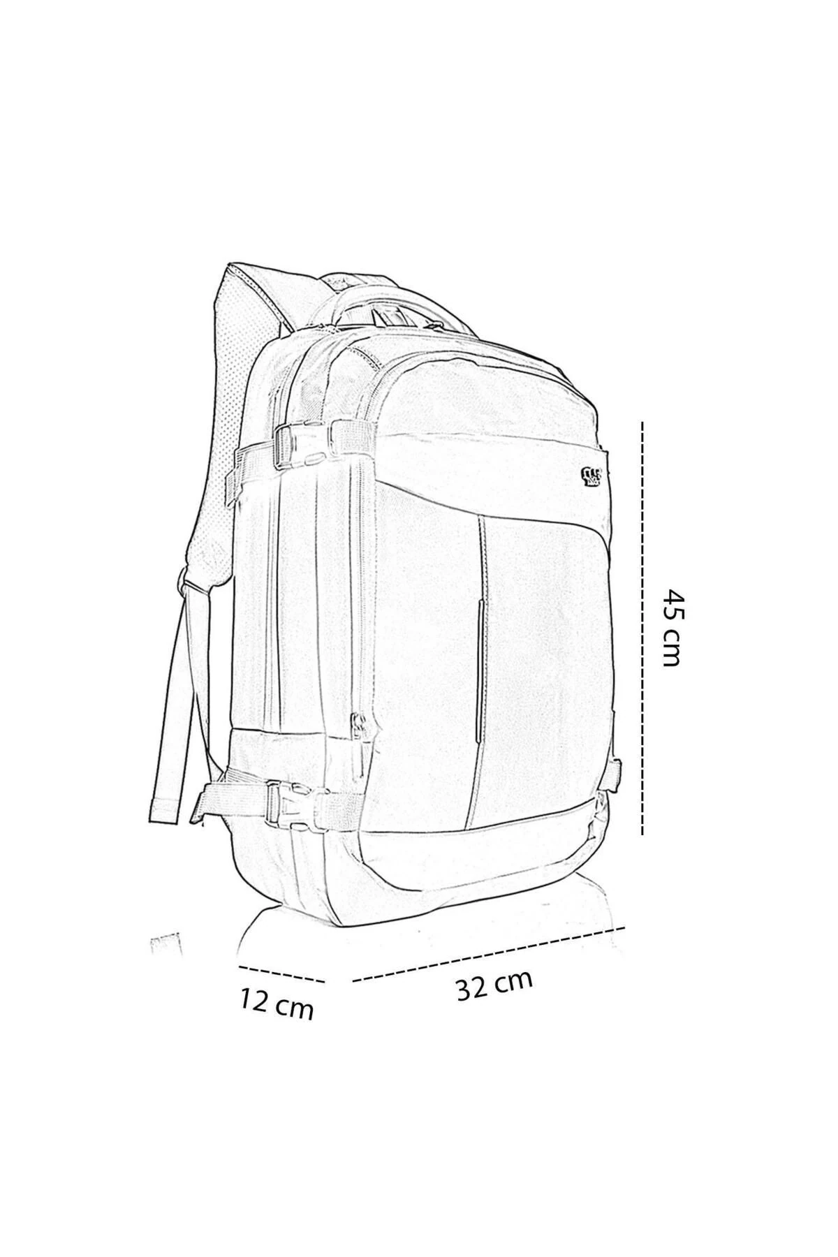 Ççs 51444 Laptop Bölmeli Su Geçirmez Günlük Kullanım Sırt Kamp Çantası Siyah
