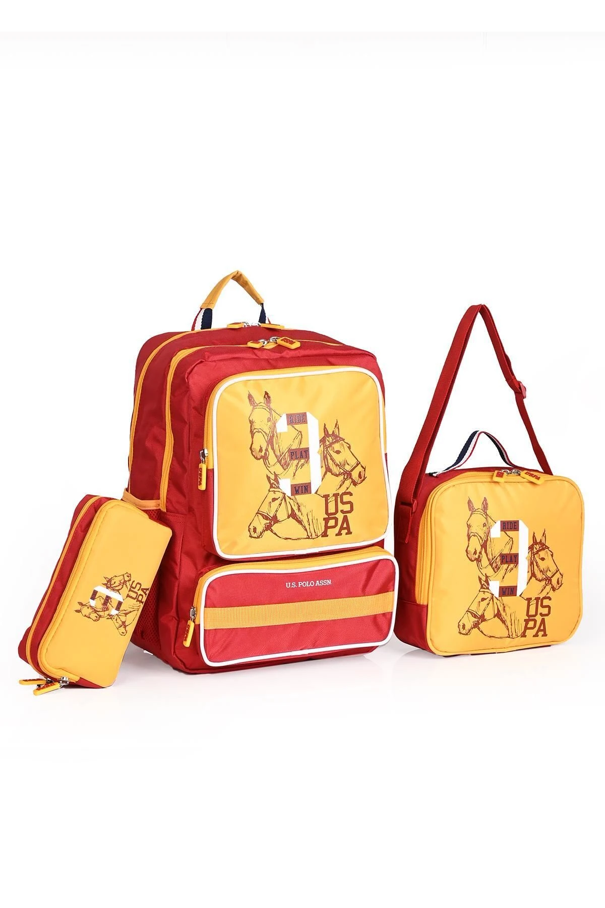 U.s Polo Assn. Plçan24203 Okul Sırt Çantası Besleme Çantası Kalem Çantası 3'Lü Set