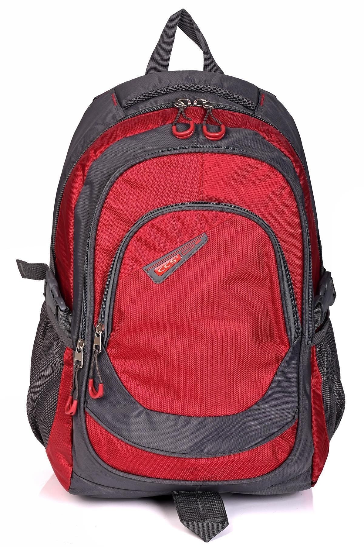 Ççs 50948 Geniş Hacimli Sırt Çantası Gri-Kırmızı