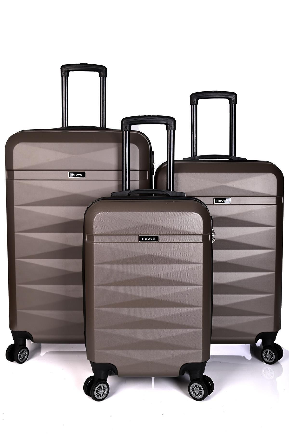 Deriend 5100 Unisex 3'Lü Valiz Seti Bronz