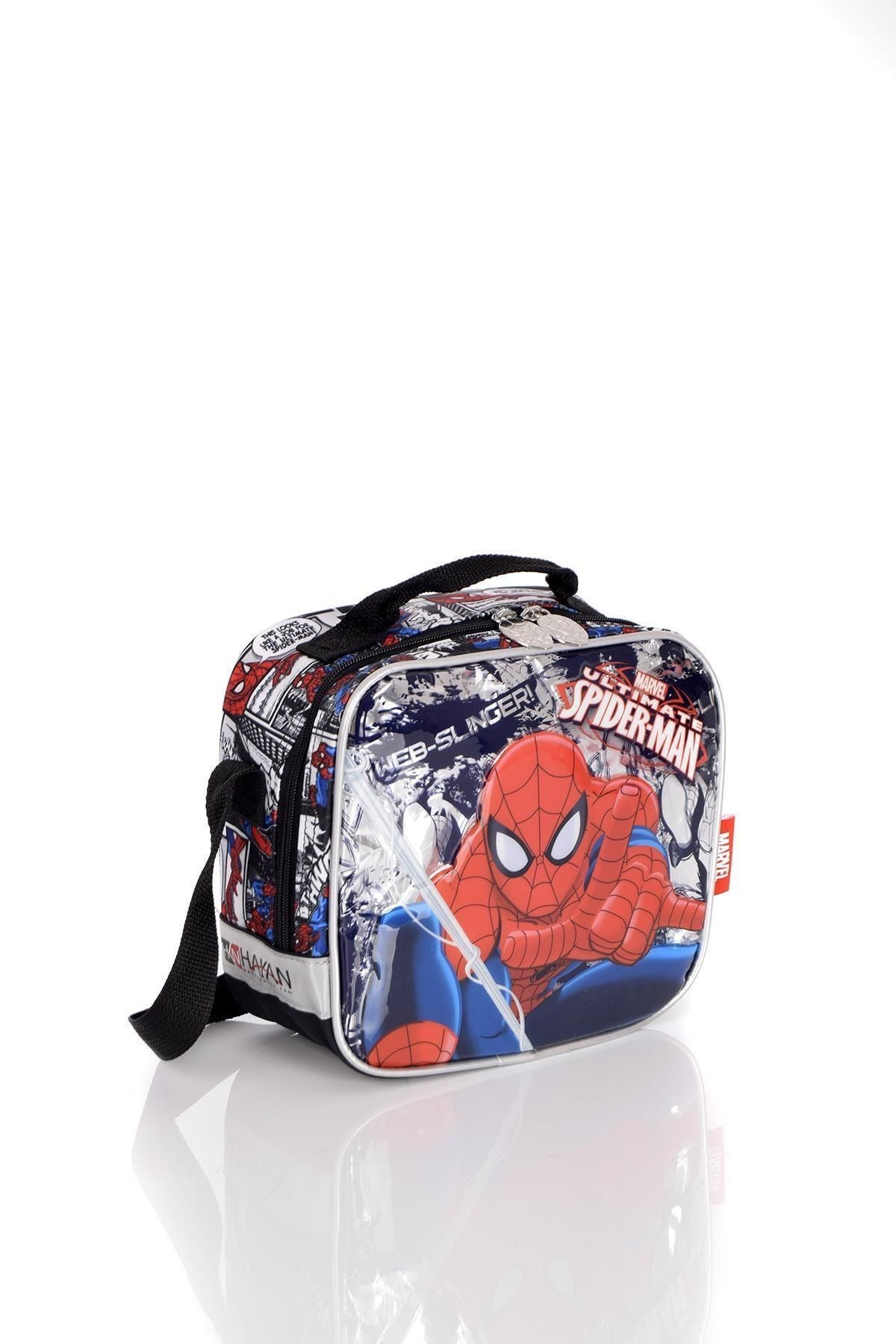 Spiderman 87773 Beslenme Çantası, Çelik Matara, Kalemlik, Beslenme Kabı Seti