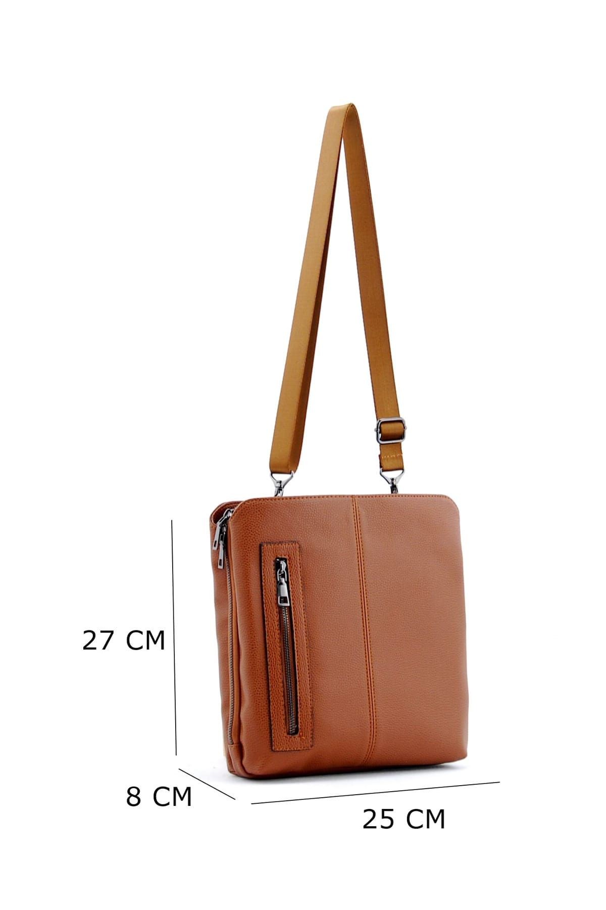 Taba Unisex Postacı Çantası Sccapraz1Taba
