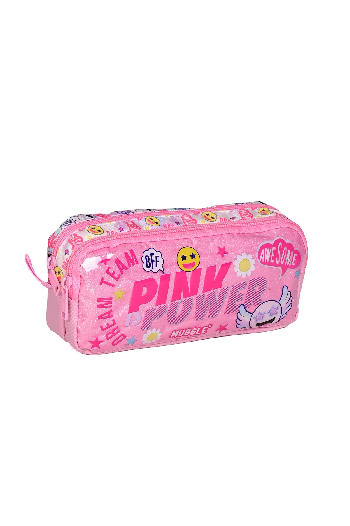 Muggle Pink Power 3’lü Okul Çanta Seti (Sırt Çantası + Beslenme Çantası + Kalemlik) Kız Çocuk