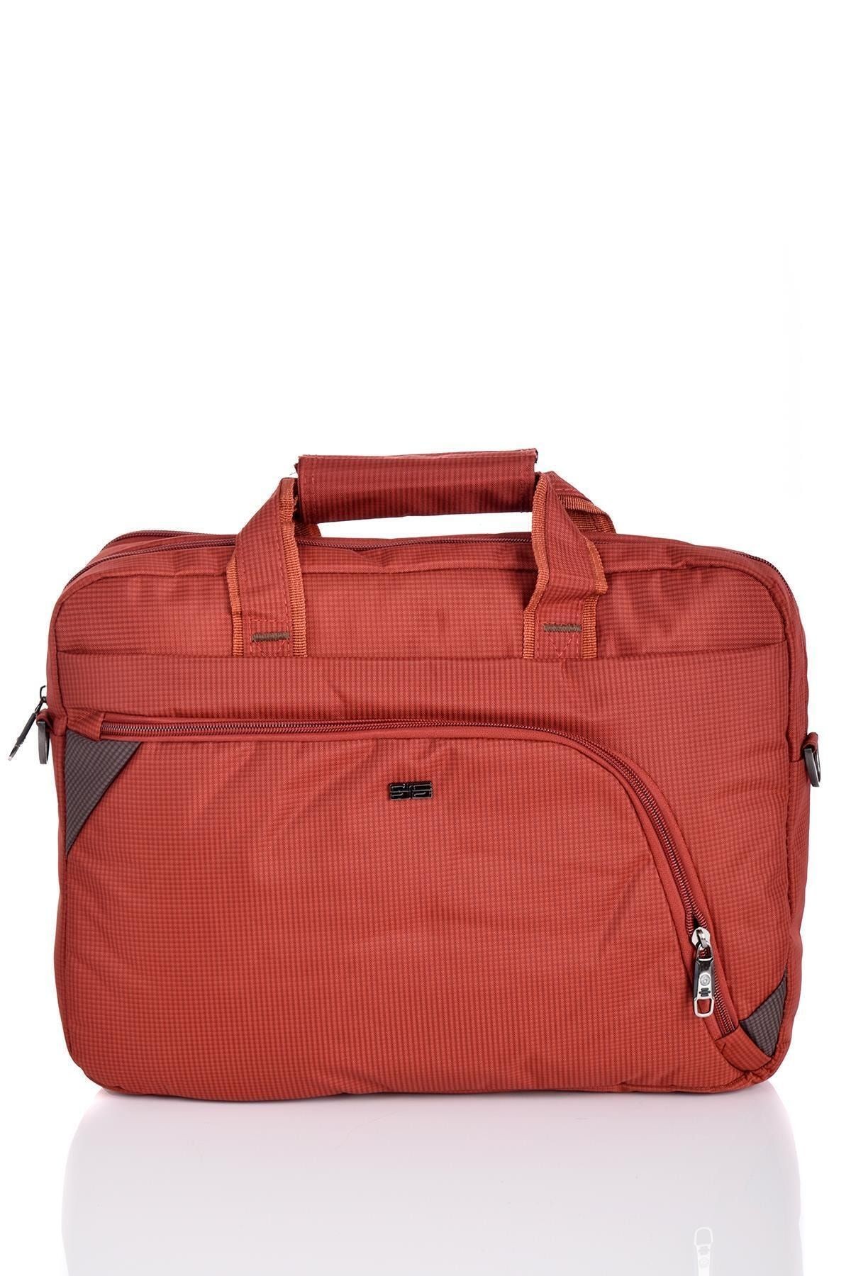 Unisex 15,6 Inç Laptop Bölmeli Evrak Çantası 71197 Turuncu