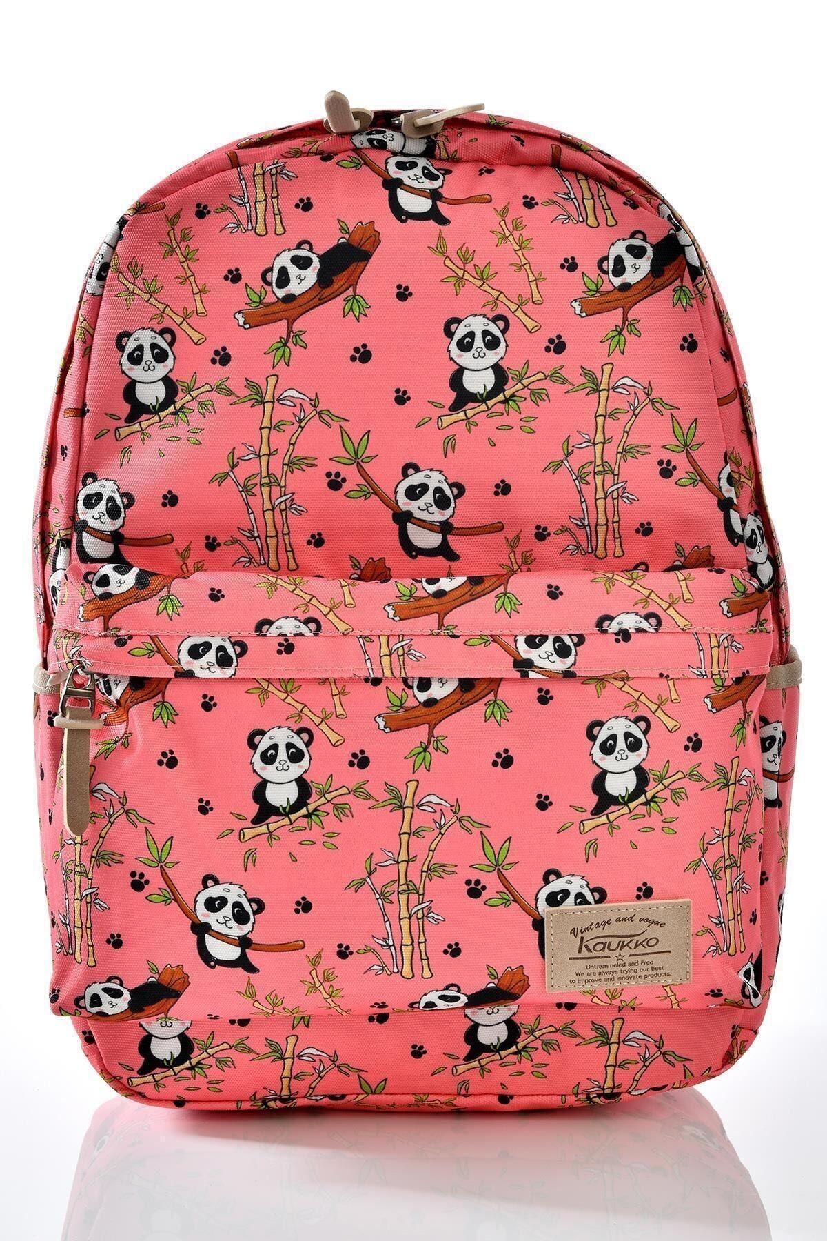 K1122 Panda Desenli Kalemlikli Set Okul Sırt Çantası