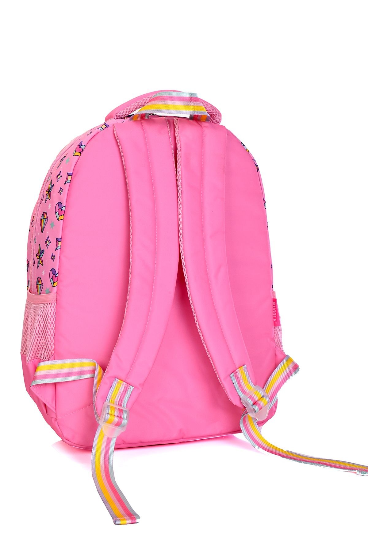 Mu-5796 Pembe Kedi Desenli Okul Çanta Seti 3'lü – Sırt Çantası, Beslenme Çantası ve Kalemlik