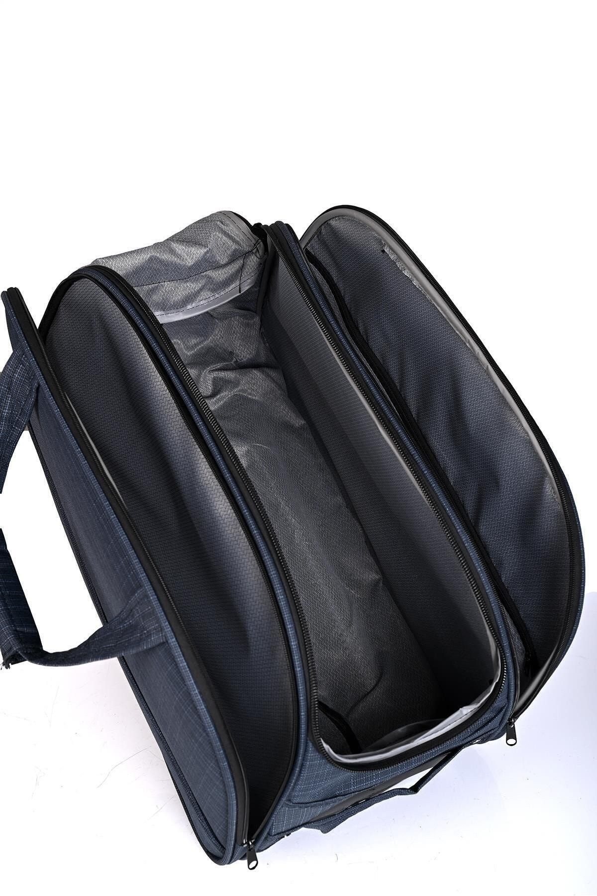 Unisex Havlu Kumaş İki Tekerli Hostes & Pilot Kabin Boy Valiz