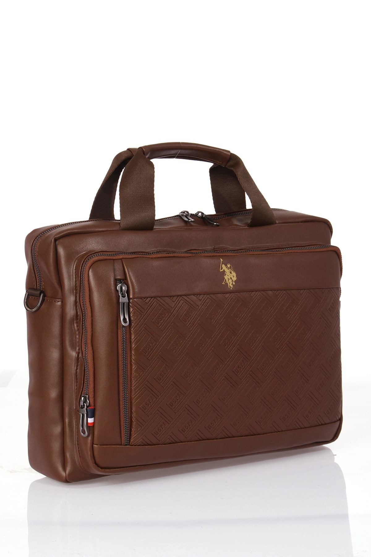 U.s Polo Assn 23636-23637-23638 vegan deri notebook laptop evrak çantası KAHVERENGİ