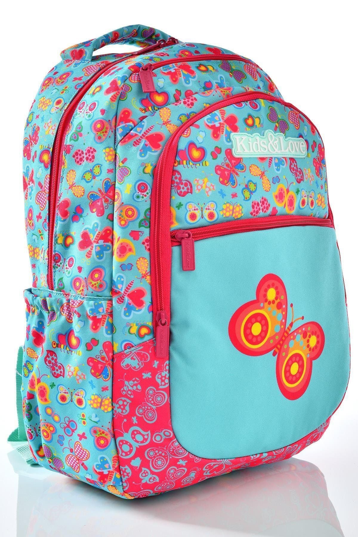 Kids Love Butterfly Sırt Çantası Rubber L5024 Beslenme Çantalı Set