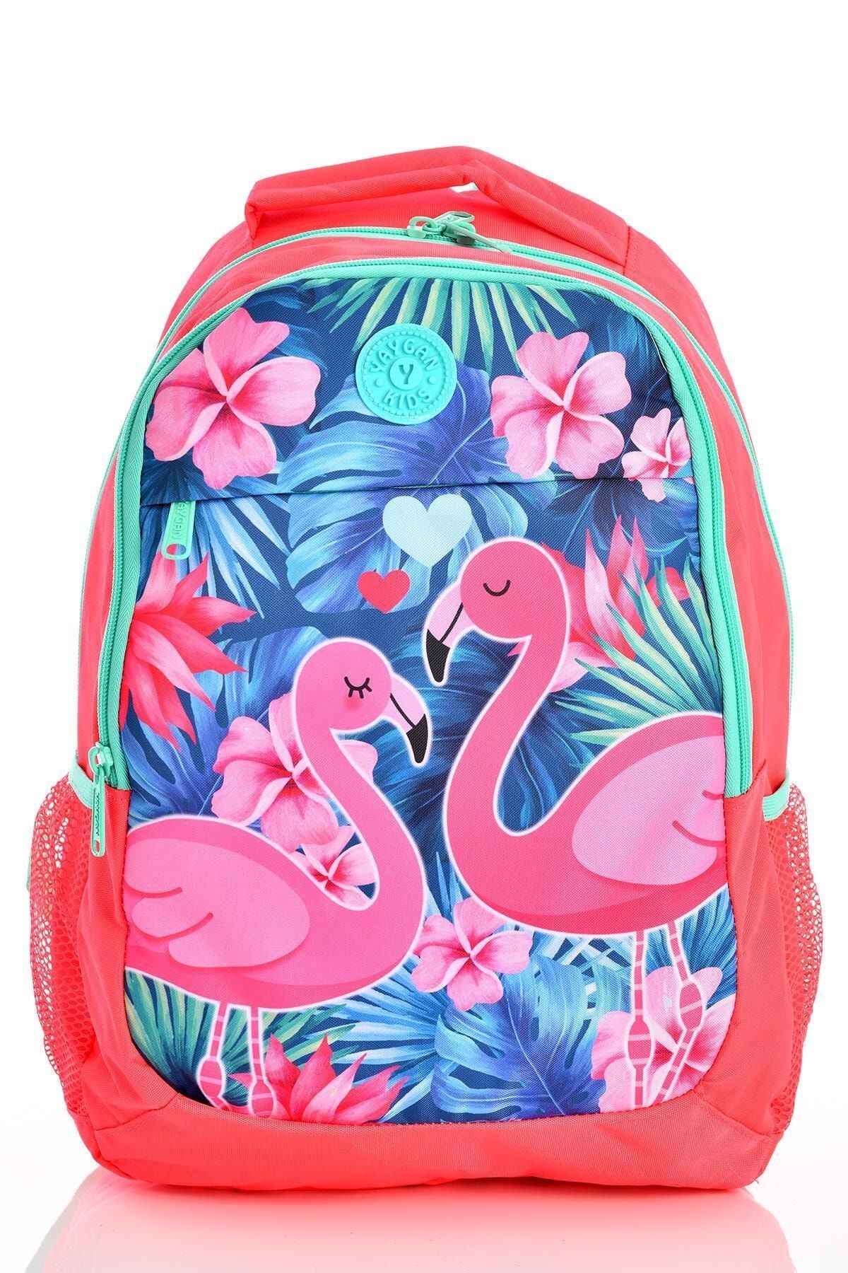 Kids 14377 Flamingo Desenli Okul Sırt Çantası 3'lü Set Pembe