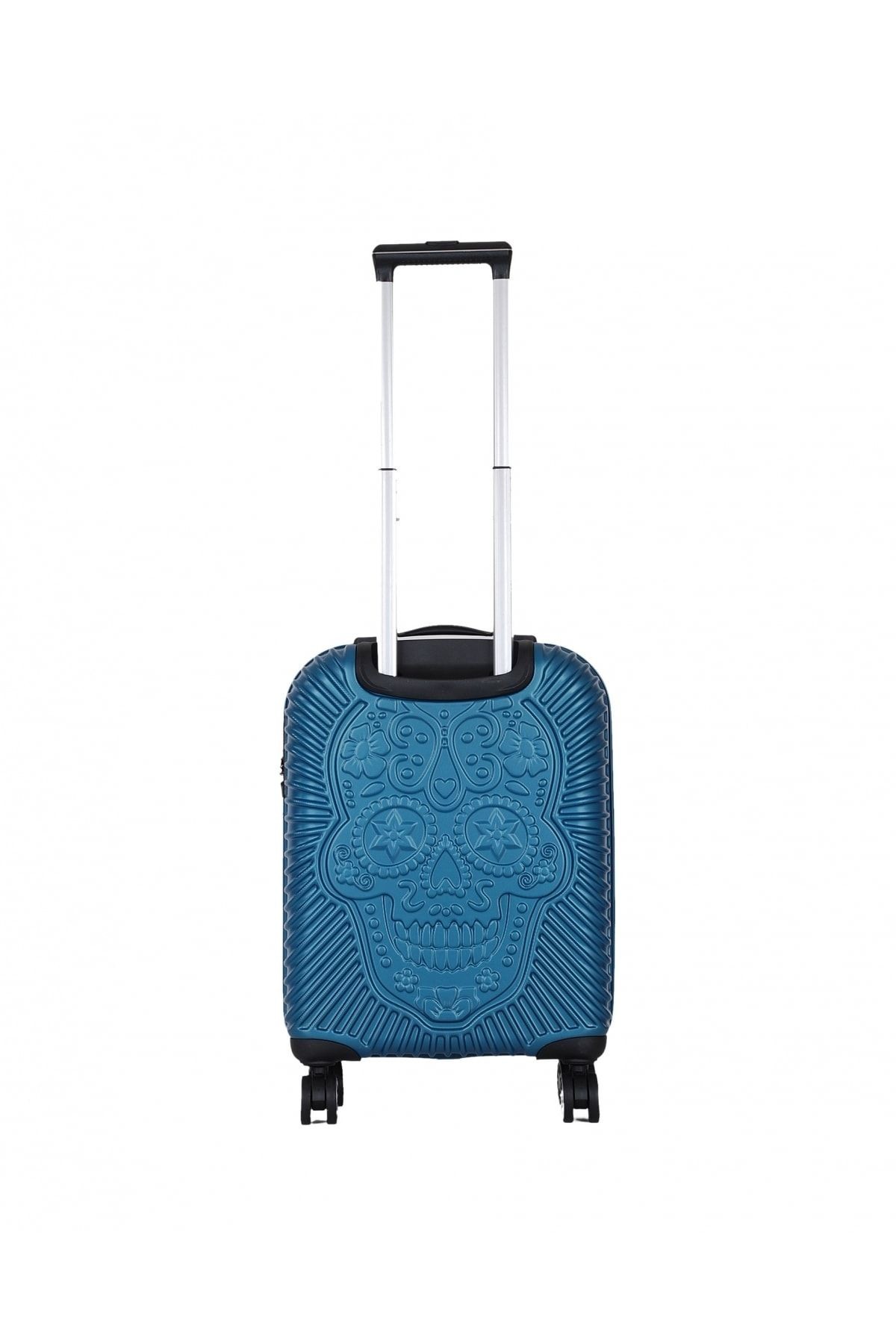 Unisex Mavi Skull Kabin Boy Sert Valiz 5180