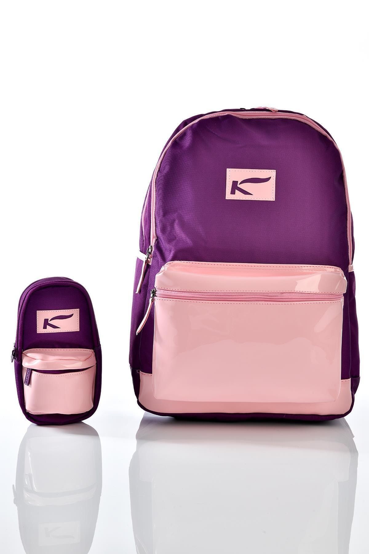 K1106 Kalemlikli Set Okul Sırt Çantası Mor