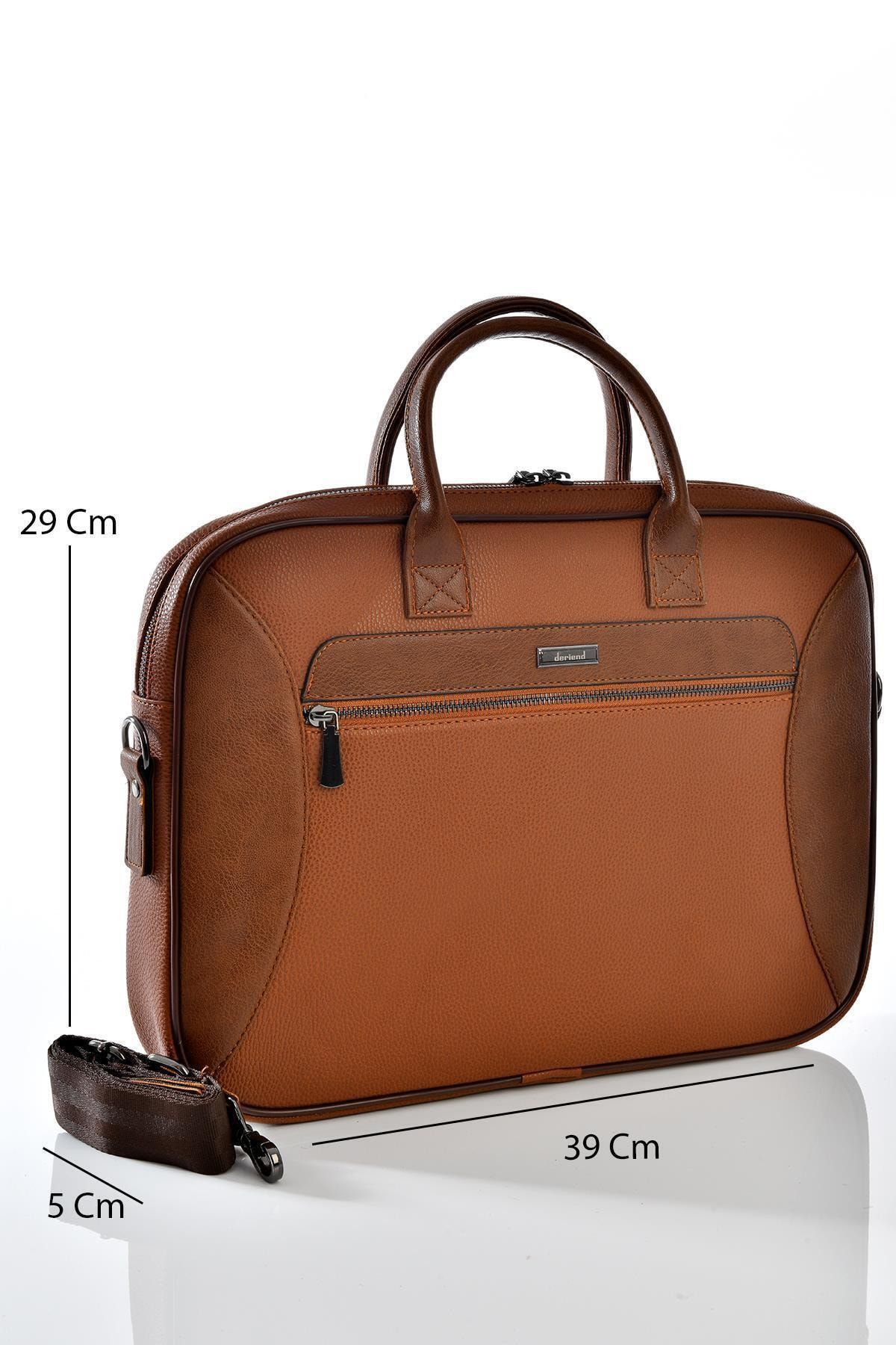 0110 Üst Kalite Laptop Bölmeli Evrak Çantası Taba