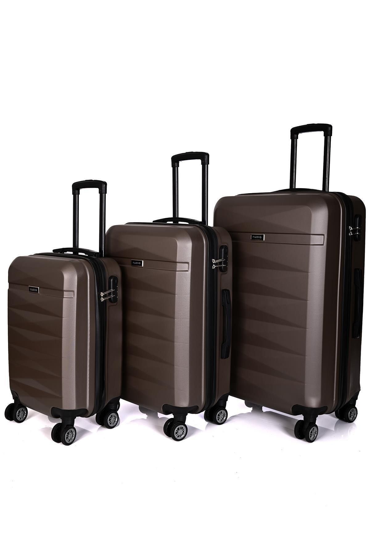 Deriend 5100 Unisex 3'Lü Valiz Seti Bronz