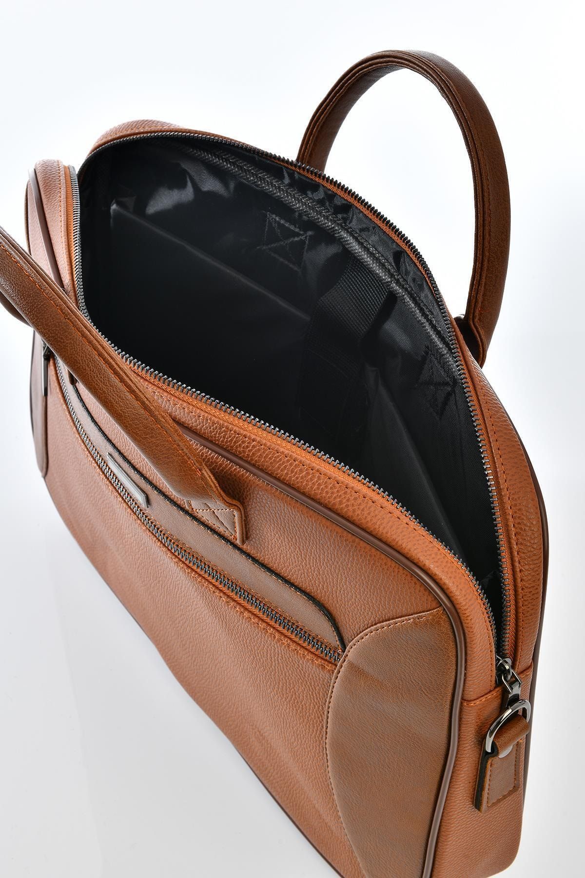 0110 Üst Kalite Laptop Bölmeli Evrak Çantası Taba