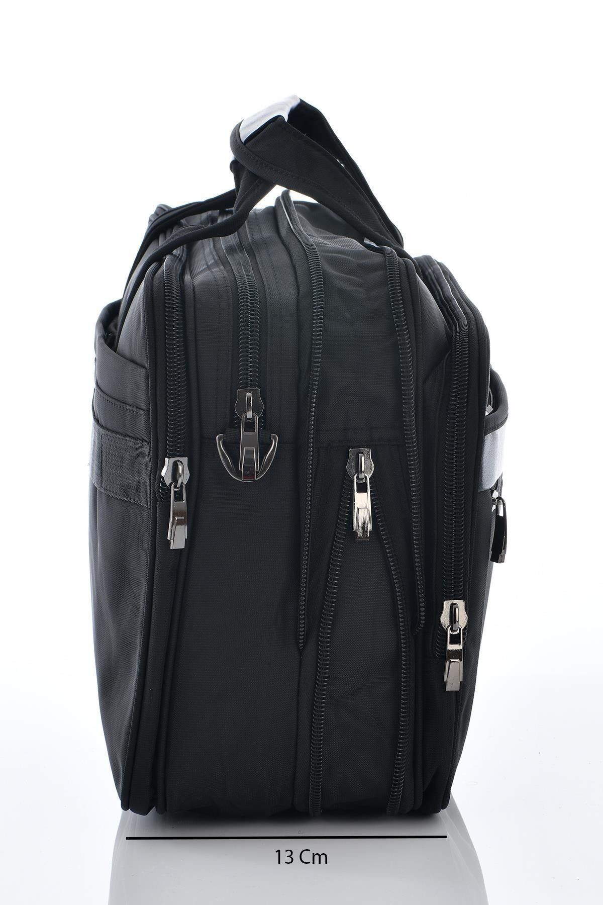 71207 Laptop Bölmeli Körüklü Evrak Çantası Siyah