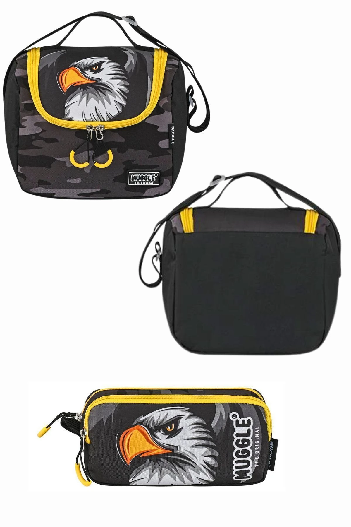 Üç Bölmeli İlkokul Çantası Eagle Koleksiyonu Beslenme Çantası Kalem Çantası